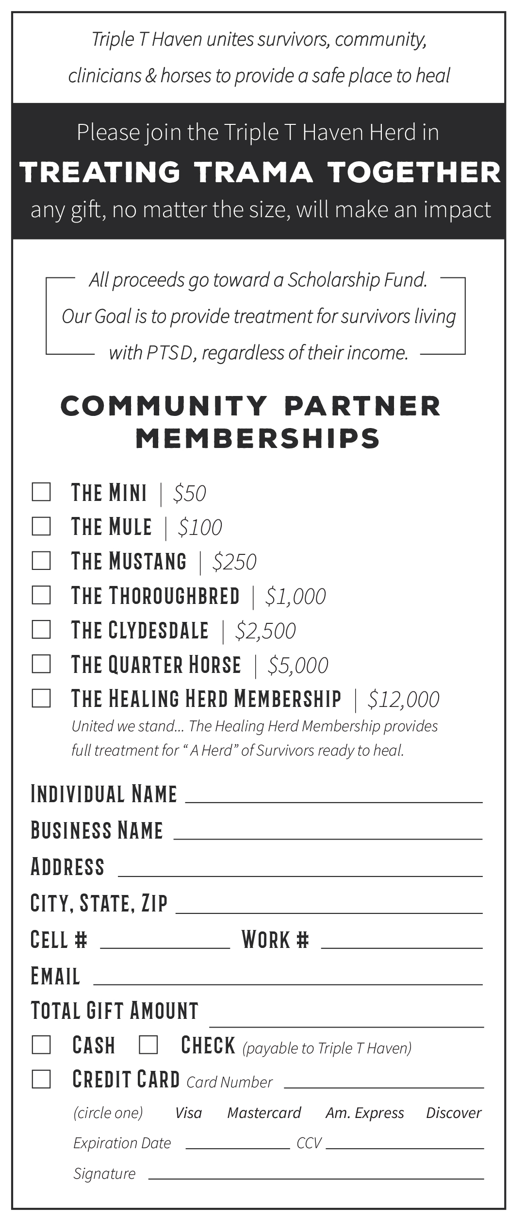 Wild West Night Out - Pledge Card